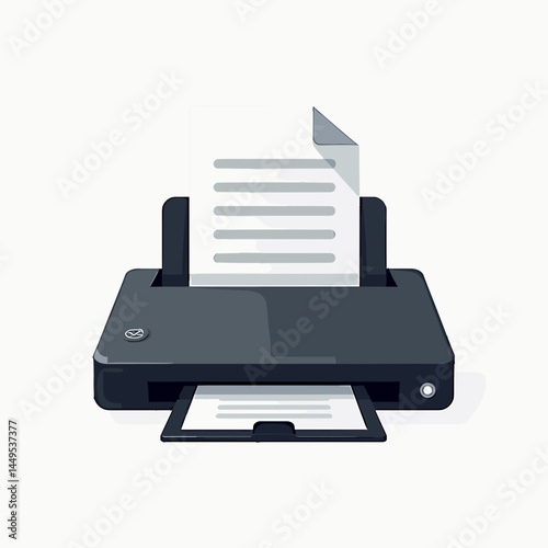 modern black printer with white paperwork