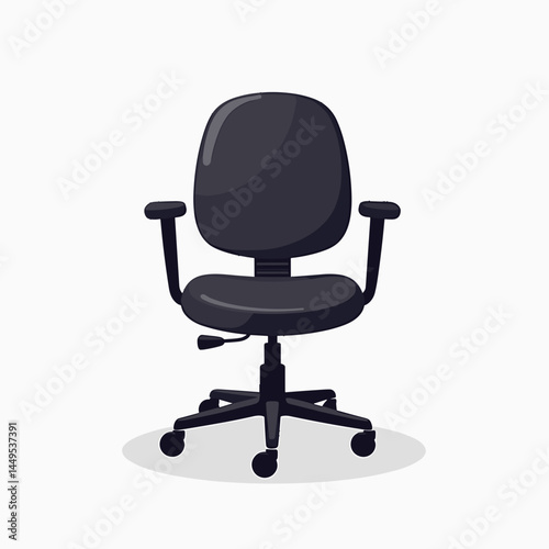 modern black office chair with adjustable armrests
