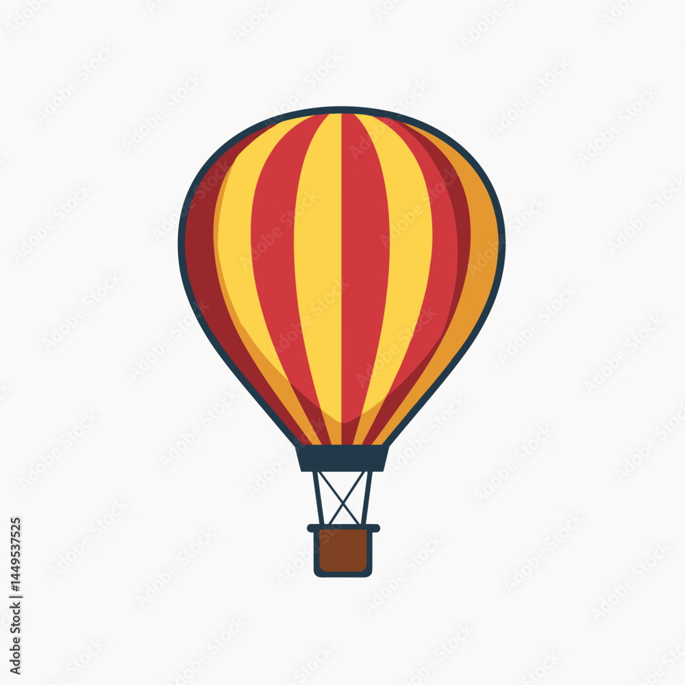 Fototapeta premium vibrant yellow and red hot air balloon icon