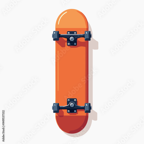 vibrant orange skateboard with black trucks