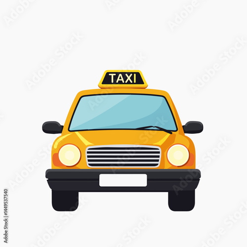 yellow taxi icon with black windows  stock illustration