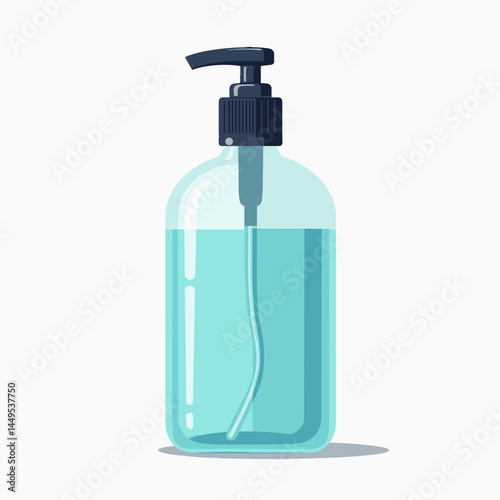hand soap with pump dispenser  blue liquid