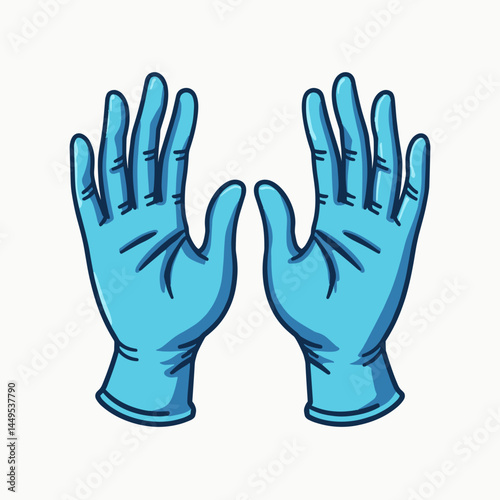 blue gloves applauding hands