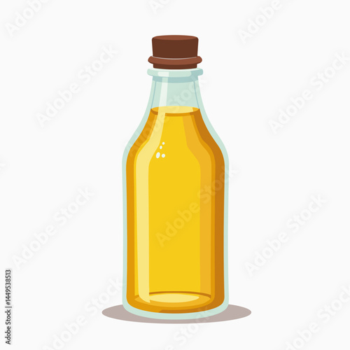 yellow oil bottle with dropper  stock illustration