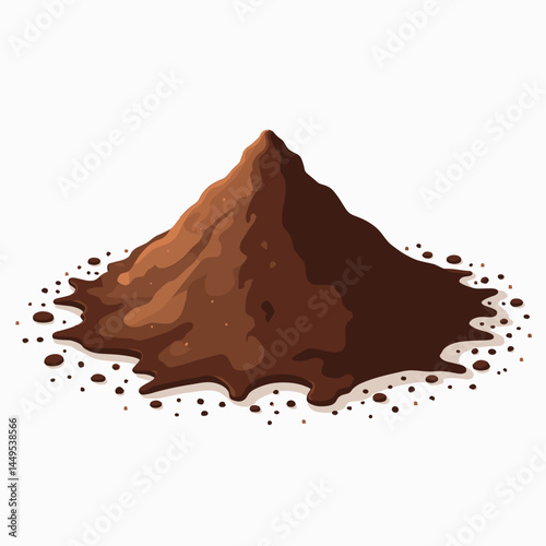 chocolate cocoa powder pile with chocolate drops