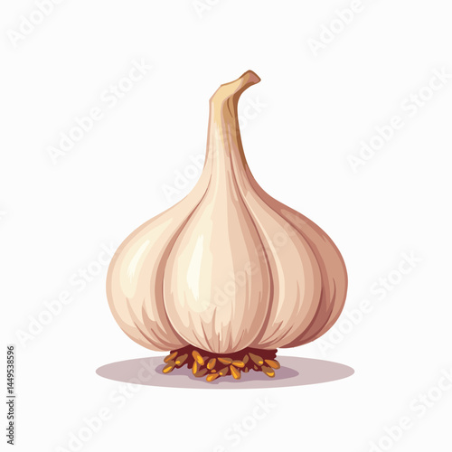 garlic bulb with cloves  illustrated vector art