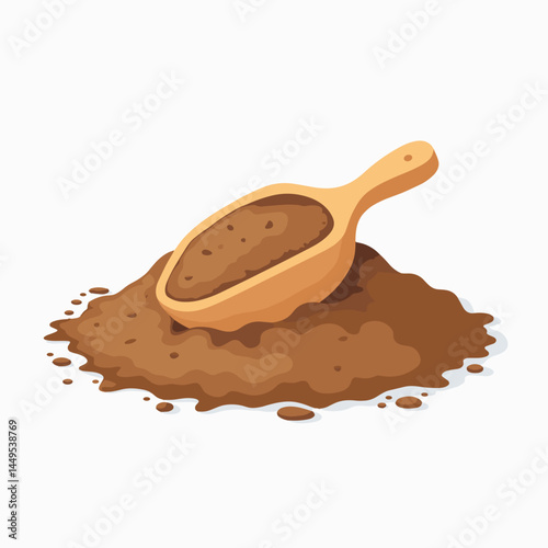 brown sugar spoon illustration