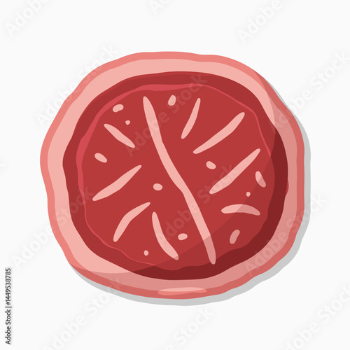 vibrant pink grapefruit slice with juicy interior  fresh food illustration