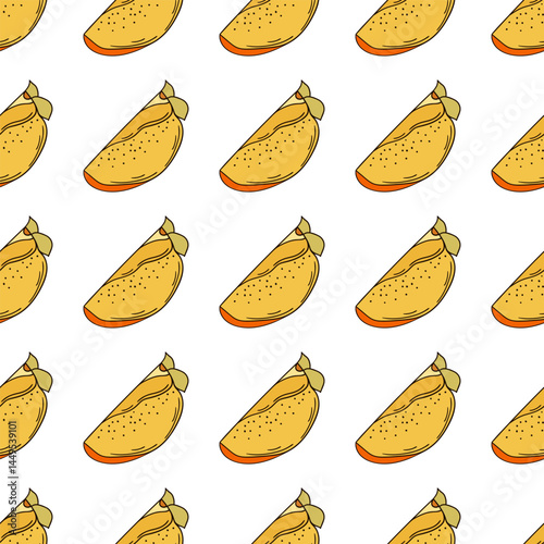 Pattern for textile or kitchen in hand draw style. Seamless pattern