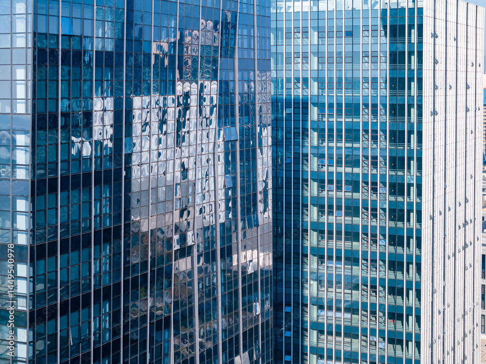 Close-up of Modern Building Structure with Glass and Lighting
