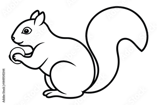 squirrel with nut outline