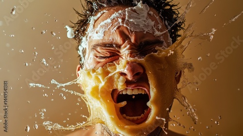 A pie to the face - a funny moment captured on camera