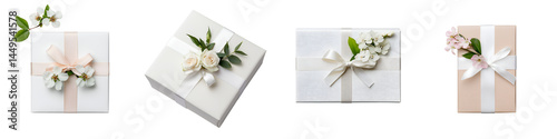 Elegant gift boxes with floral arrangements