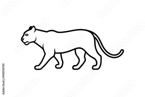 panther prowling line icon