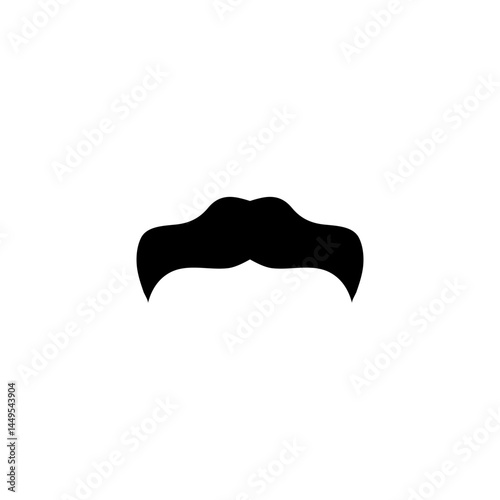 Man Black Mustache Vector Isolated on White