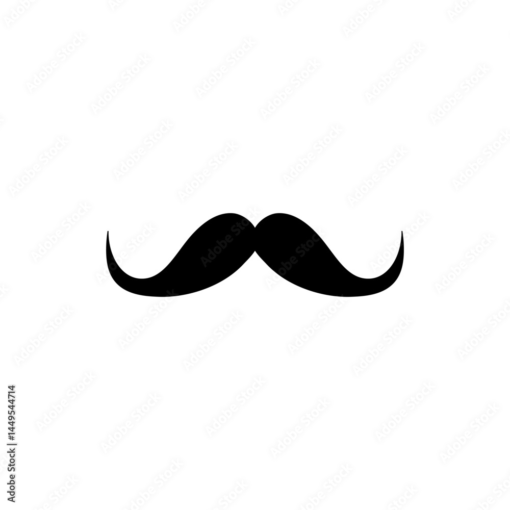 Men Mustache Silhouette Vector Isolated Men Mustache Silhouette Vector Isolated