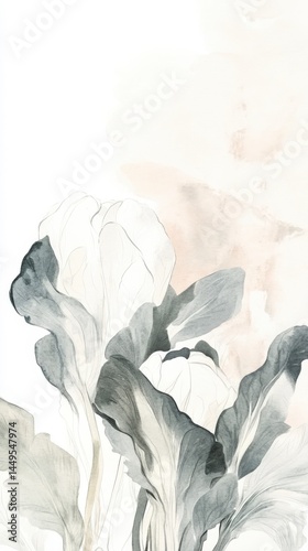 Abstract Floral Art Print - Delicate Botanical Illustration for Home Decor