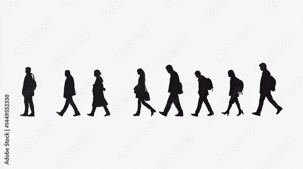 random people walking Black silhouette editable vector. random people walking Black silhouette editable vector.