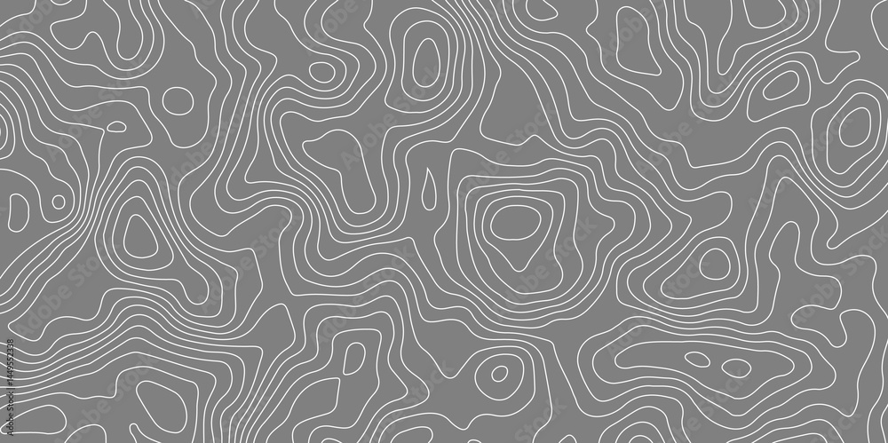 Grey background topography contour map with white curve lines. luxury topographic wavy pattern and geographic grid map patterns, topography line map. Vintage outdoors style. seamless pattern design Grey background topography contour map with white curve lines. luxury topographic wavy pattern and geographic grid map patterns, topography line map. Vintage outdoors style. seamless pattern design