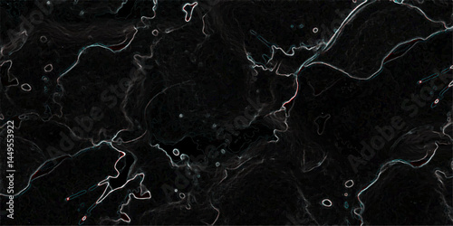 Abstract dark black marble texture with subtle white and light grey.  Natural glowing vein lines on the Black stone. Stunning Black Marble Texture Design for Interior and Exterior. 