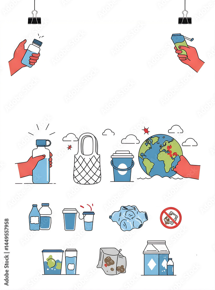 Fototapeta premium Environmental Protection Poster : 환경보호 포스터 