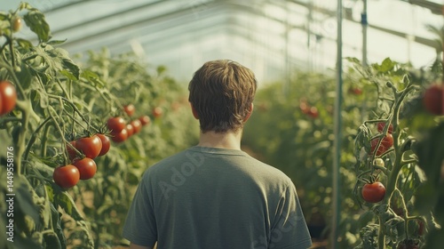 Wallpaper Mural Rows of tomato plants in a large greenhouse Torontodigital.ca