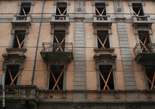 Old palace under renovation in Milan