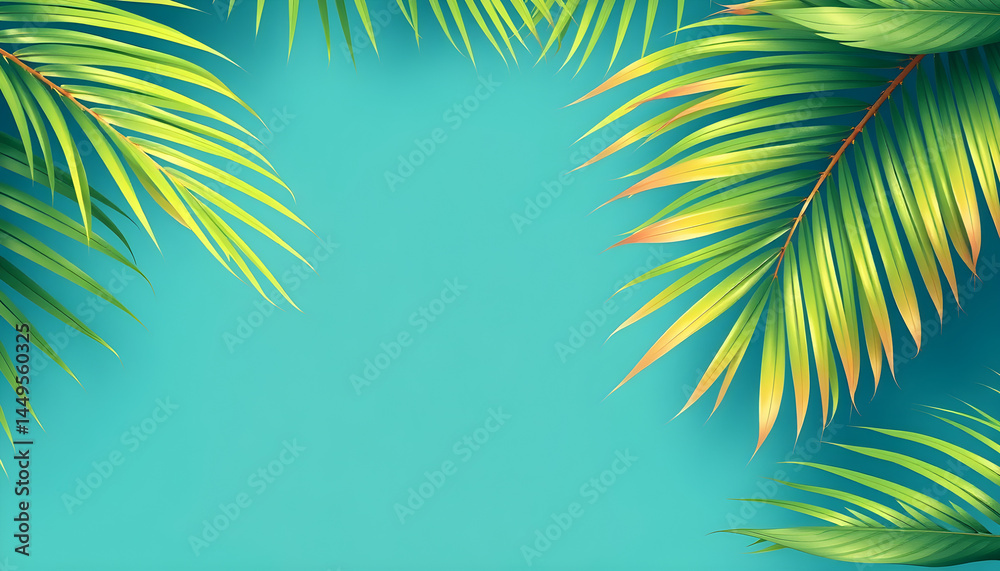 Tropical palm leaves background vector illustration for summer vacation and beach theme design 100 Tropical palm leaves background vector illustration for summer vacation and beach theme design 100