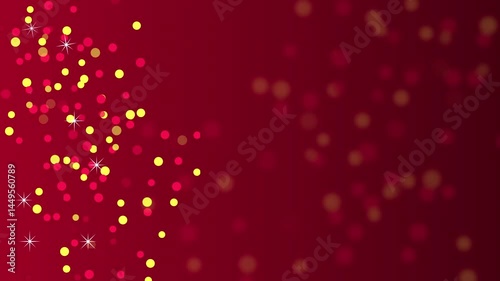 Red Festive Bokeh and Glitter Particles Animation - Copy Space with Dust and Sparkles Background for Christmas, New Year, and Birthday Greetings - Elegant Holiday Celebration Design in 4K