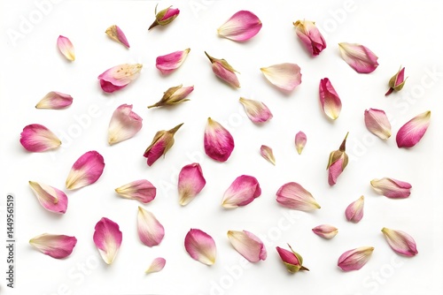Pink Rose Petals and Buds