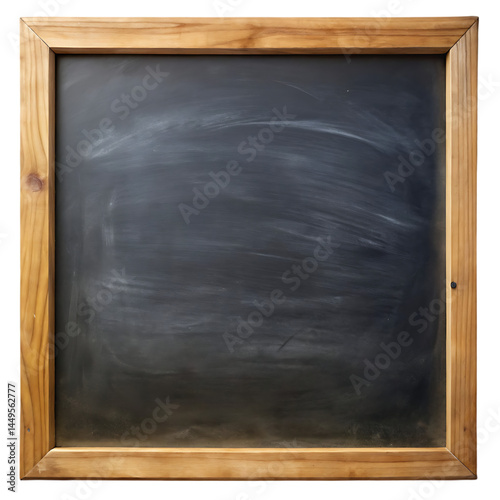 Blank Chalkboard Background Texture with Wooden Frame