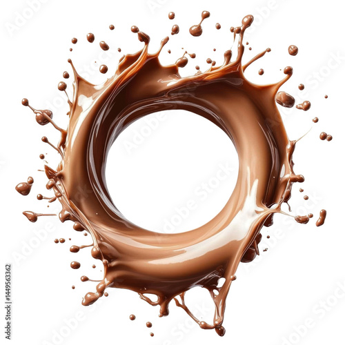 chocolate splash ring on transparent background