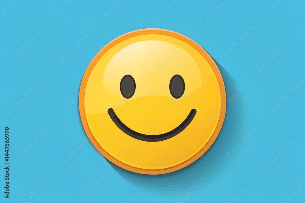 Fototapeta premium Happy Smiley Smiling Face Flat Style