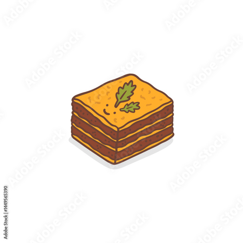 Lasagna icon flat vector design