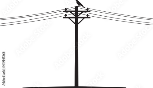silhouette of a wire and pillar
