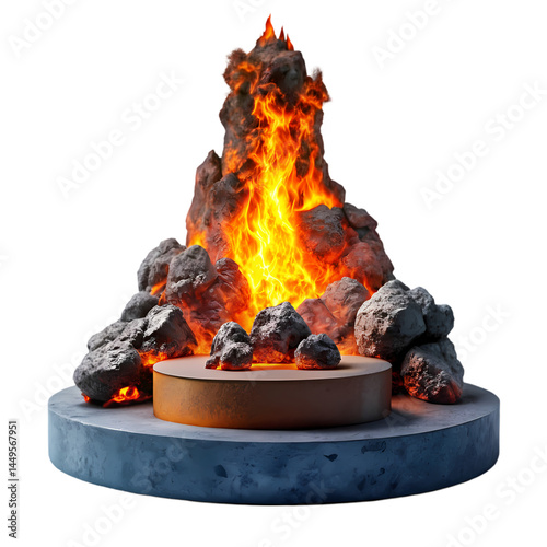 Realistic LED Campfire Decor: Tabletop Fire Pit Simulation photo