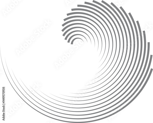 Gray circular lines abstract futuristic tech background,  Abstract Geometric shape, vector illustration