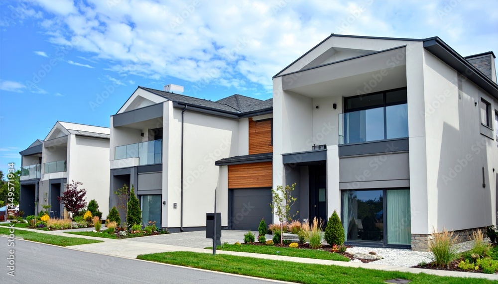 Modern Architectural Design Luxury Townhouses with Clean Lines and Expansive Windows Modern Architectural Design Luxury Townhouses with Clean Lines and Expansive Windows