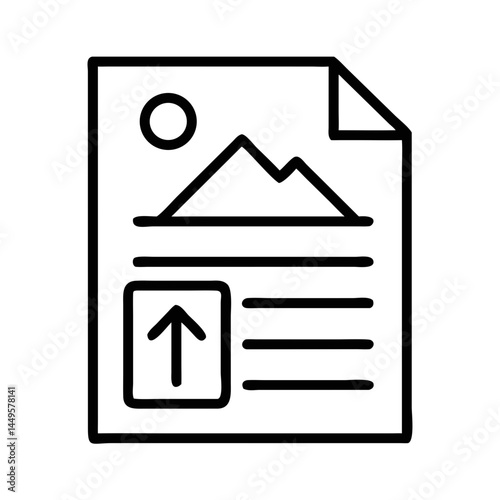 Document upload icon with image placeholder and text  