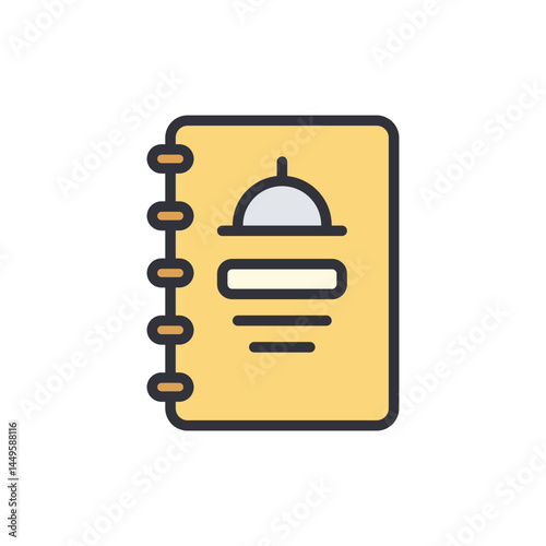 Food menu colored icons, minimalist vector illustration ,simple transparent graphic element .Isolated on white background