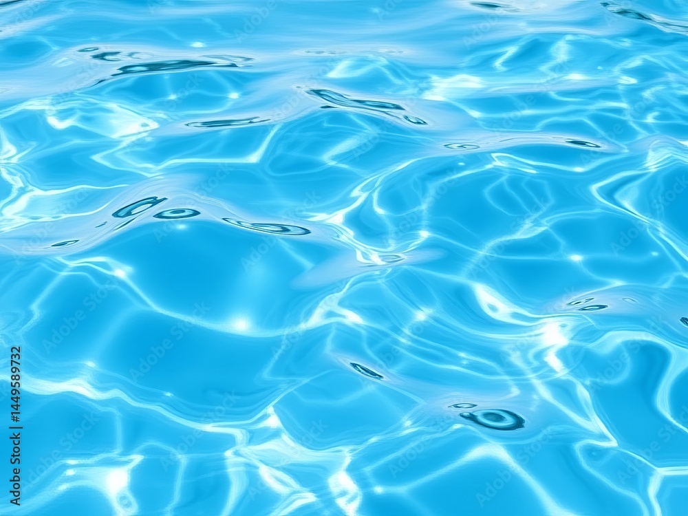 an image of a pool with blue water and ripples, there is a blue pool with a frisbee floating in it an image of a pool with blue water and ripples, there is a blue pool with a frisbee floating in it