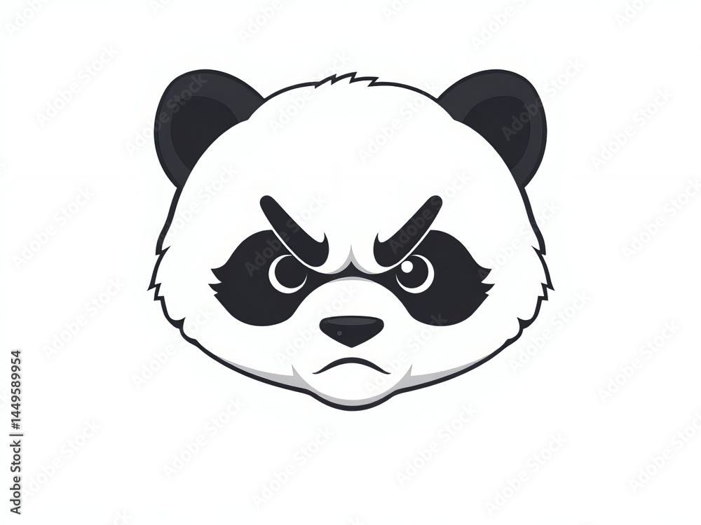 Fototapeta premium an image of a panda bear with a sad face, there is a panda bear with a big frown on his face