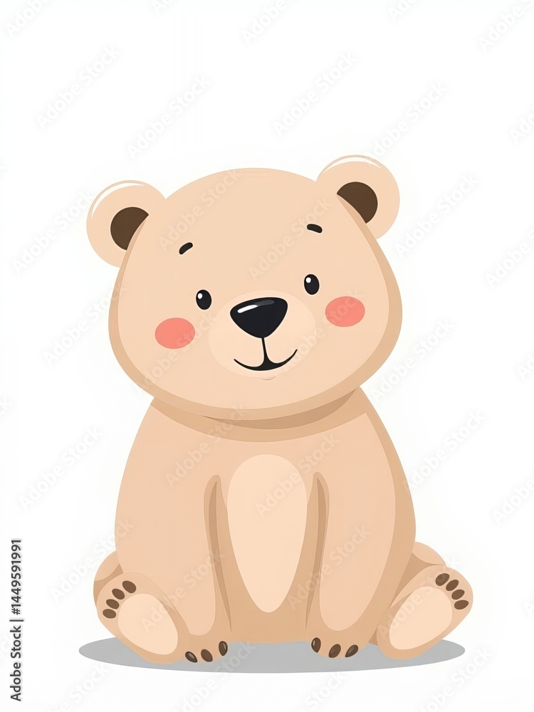 an image of a cartoon bear sitting on the ground, there is a cartoon bear sitting on the ground with a white background an image of a cartoon bear sitting on the ground, there is a cartoon bear sitting on the ground with a white background