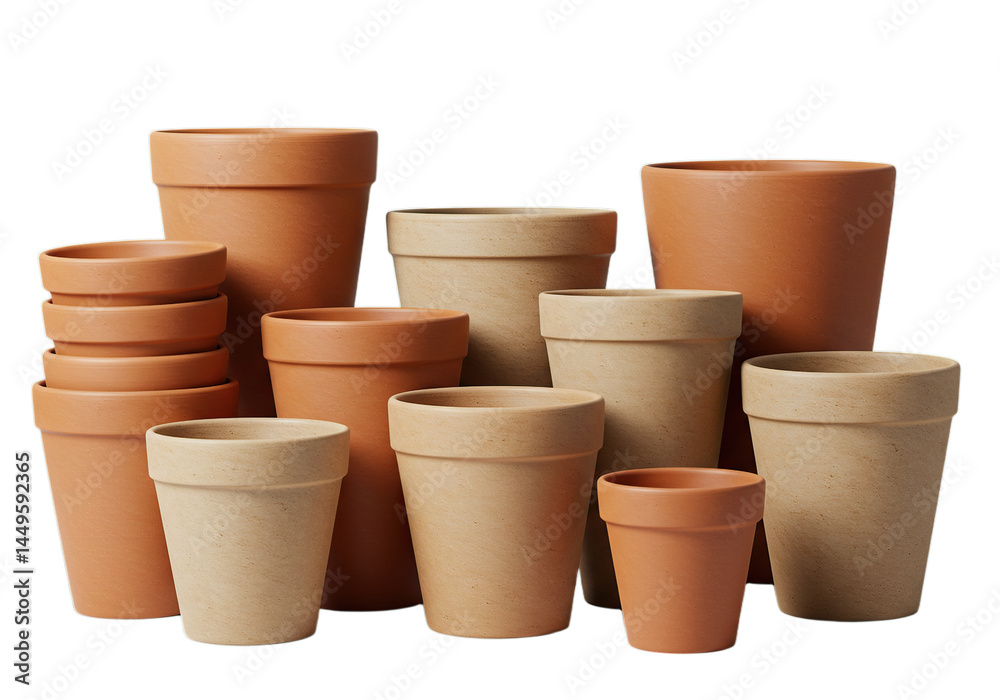 Group of Terra Cotta Flower Pots Different Sizes Group of Terra Cotta Flower Pots Different Sizes