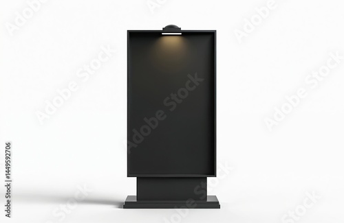 Obraz na płótnie Black totem advertising lightbox billboard mockup. Digital display banner for advertisement information. Blank screen for marketing, retail promo, commercial display with backlight. Modern design w salonie