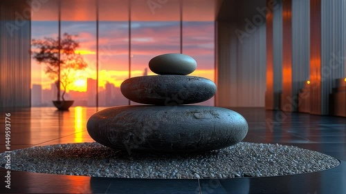 zen stones on a wooden background