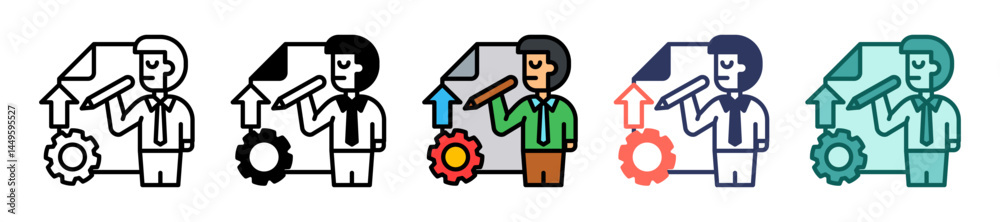 Obraz premium Management Skills multiple icon