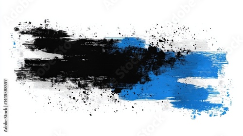 Grunge shaped brushed flag of Estonia, isolated on white background, in style of vector