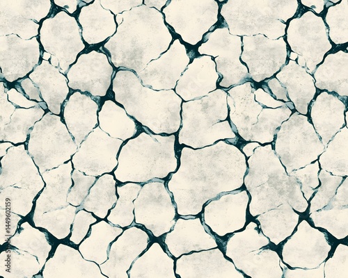 Abstract Cracked Earth Texture Seamless Pattern