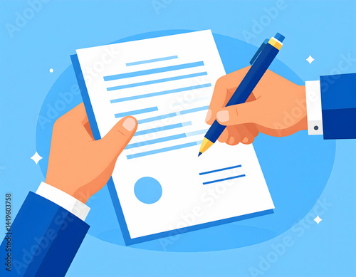 Business Hands Signing Contract Document